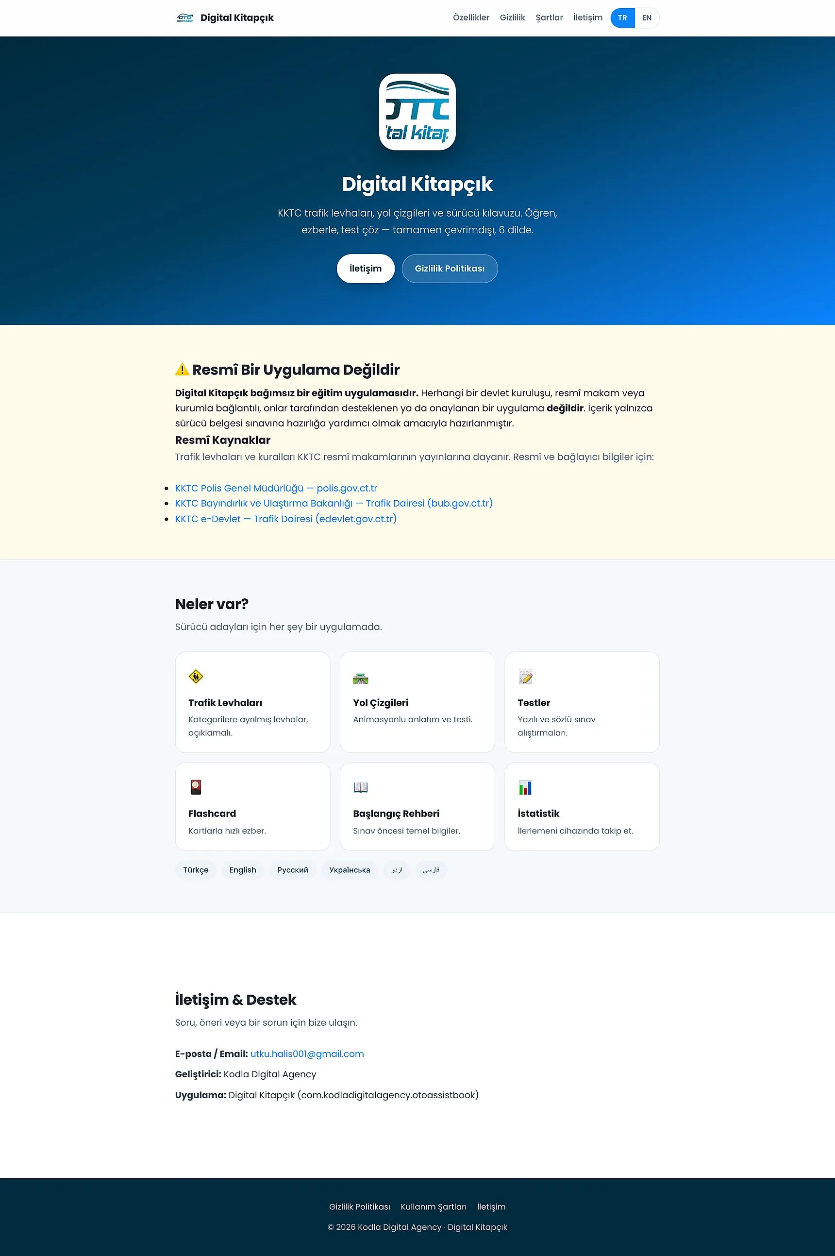 Digital Kitapçık, tanıtım sitesi