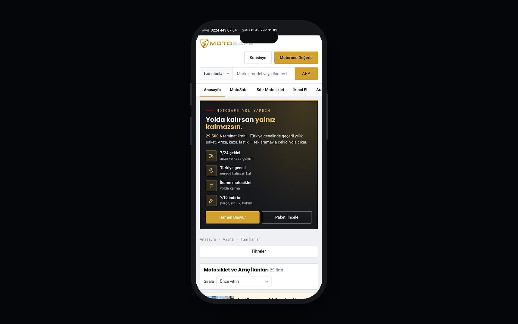 MotoSafe, mobil